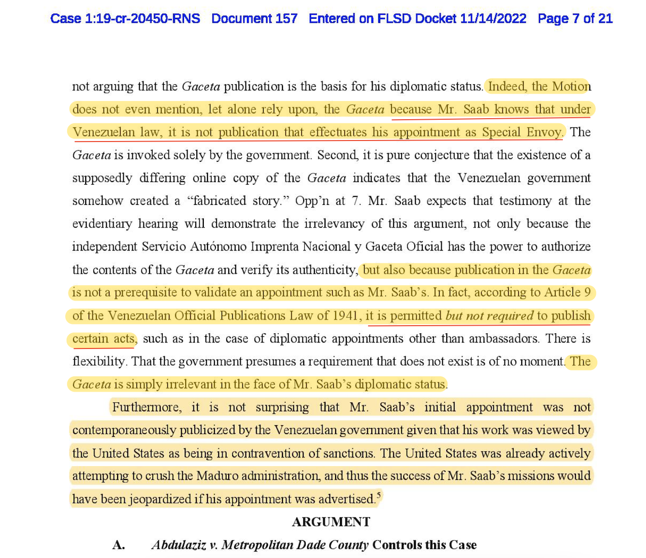 Alex Saab, expert on Venezuelan law.