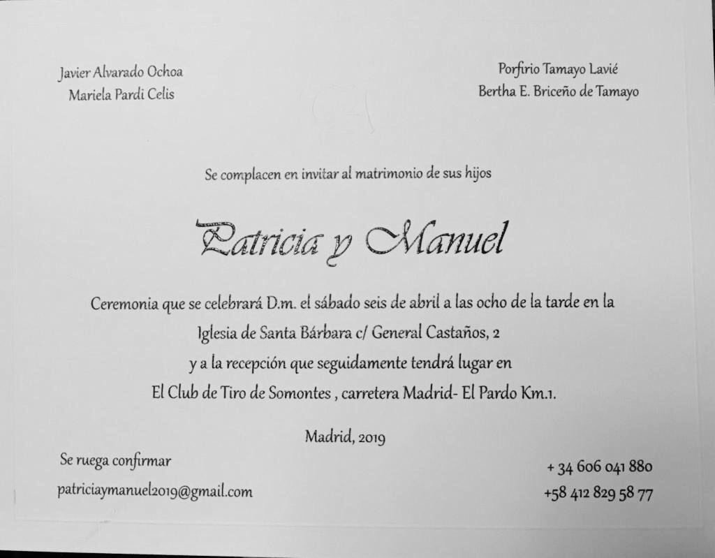 Boda Patricia Alvarado - Manuel Tamayo