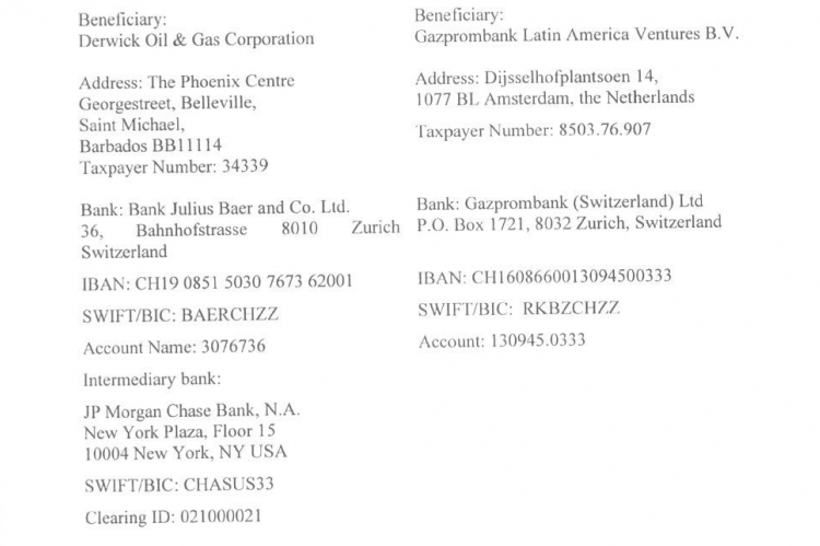 Gazprombank Latinamerica Ventures & Derwick Oil Gas