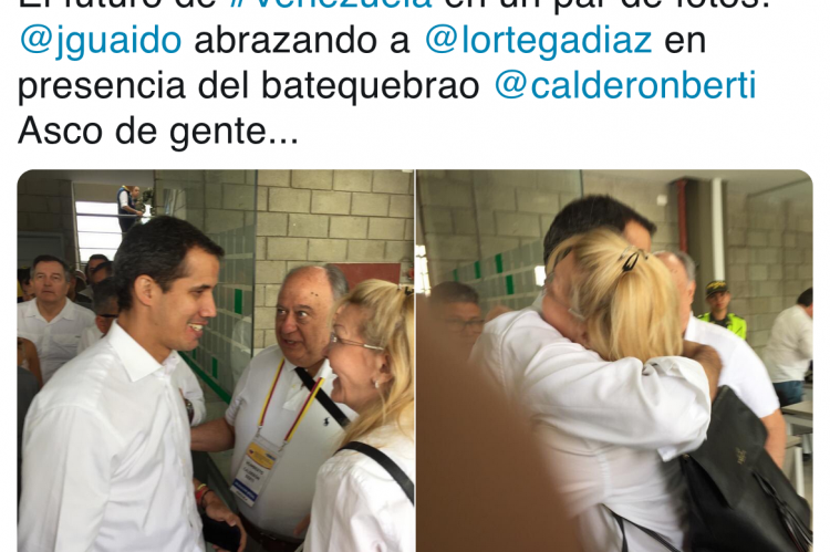 Juan Guaidó hugs Luisa Ortega Diaz