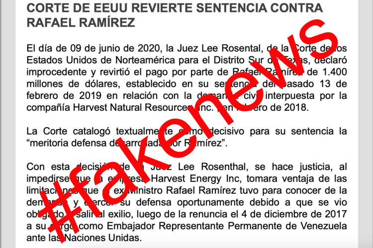 Rafael Ramirez's fakenews