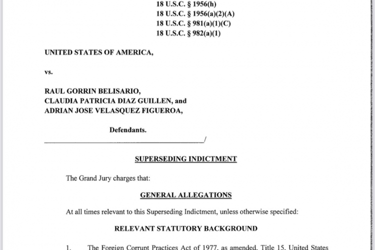 DoJ superseding indictment Raul Gorrin, Claudia Diaz, Adrian Velazquez