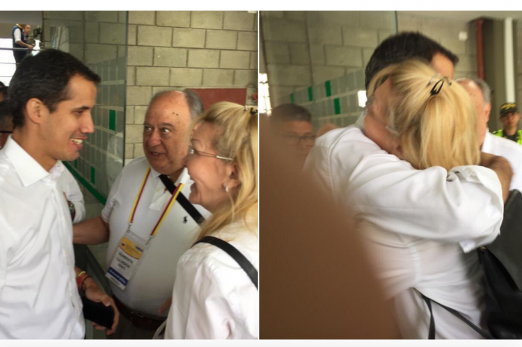 Venezuela's "leader" Juan Guaido excitedly hugging Luisa Ortega Diaz.