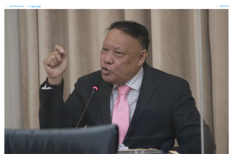 UNC MP David Lee contributes to Monday's 2024 Budget debate. TT Guardian