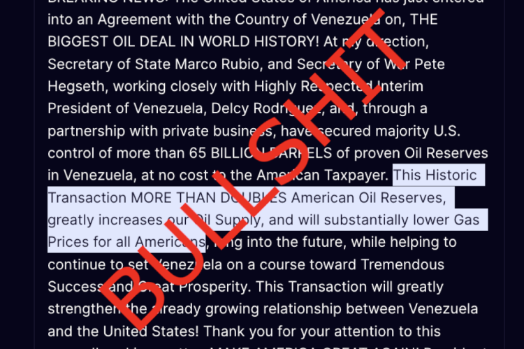 Trump's Venezuela oil deal is bullshit.