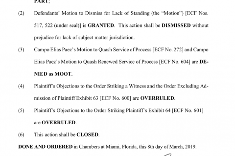 PDVSA US Litigation Trust case dismissed by Judge Darrin Gayles