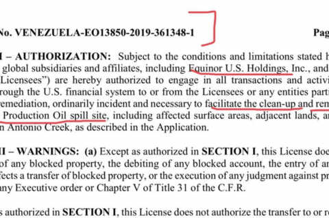 Equinor's OFAC license