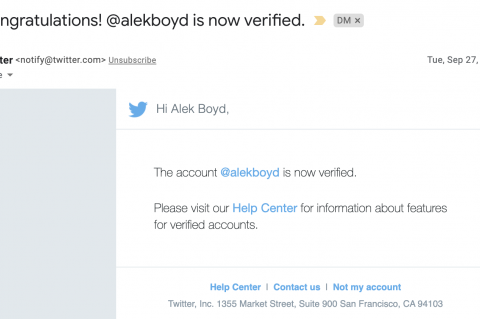 Twitter verified @alekboyd