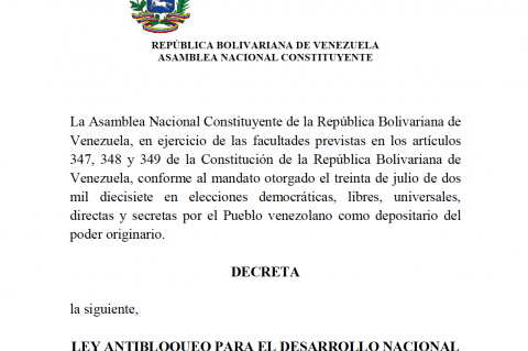 Ley Constitucional Antibloqueo Venezuela