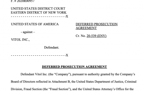 Vitol deferred prosecution agreement with DoJ