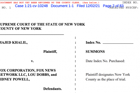 Majed Khalil's lawsuit against Fox News, Lou Dobbs & Sidney Powell