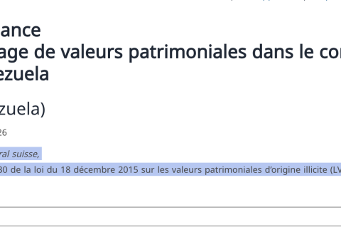 Switzerland freezes Maduro, Ramirez, Betancourt, Convit, Trebbau, Villalobos, Alvarado, Gorrin et al assets. Oberto Anselmi bros still at large.